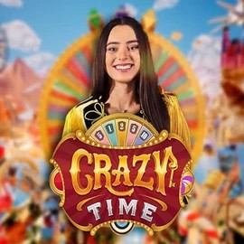 Crazy Time slot logo by Evolution at Goatz CasinoCrazy Time